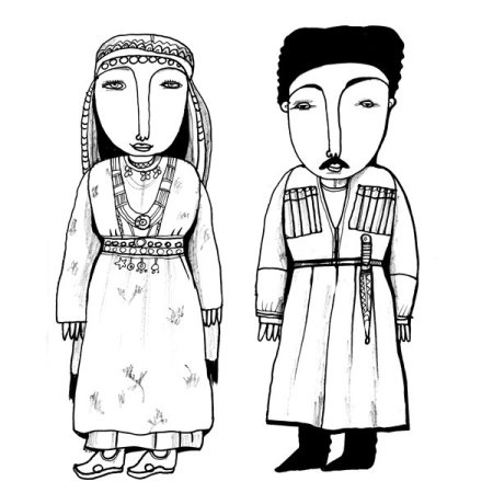 Национальный костюм лакцев в рисунках