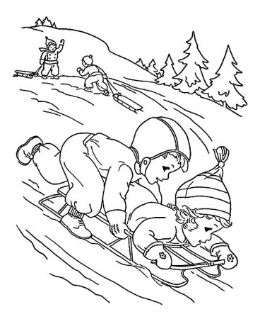 Зимние забавы рисунок раскраска