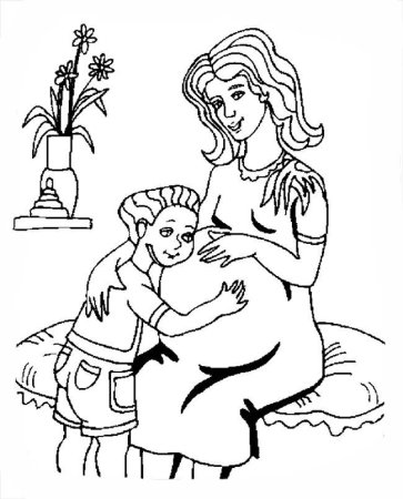 Рисунок мамы трафарет