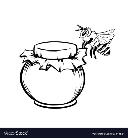 Раскраска бочонок меда для детей