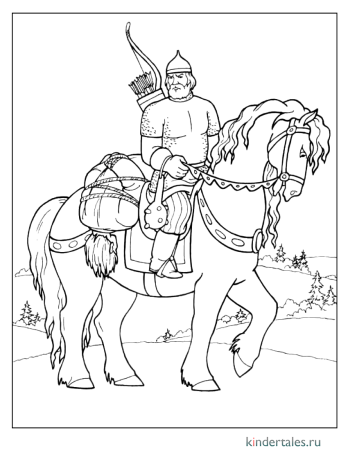 Илья Муромец для раскрашивания