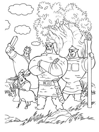 Раскраска богатырь Добрыня Никитич