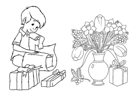 Рисунок мамы для раскрашивания