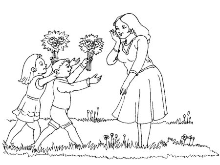 Мама раскраска для детей