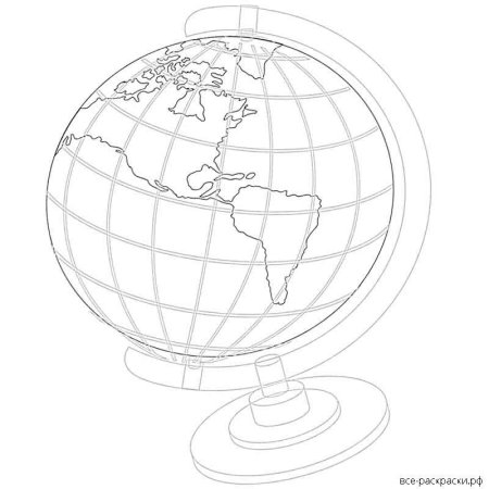 Глобус раскраска для детей