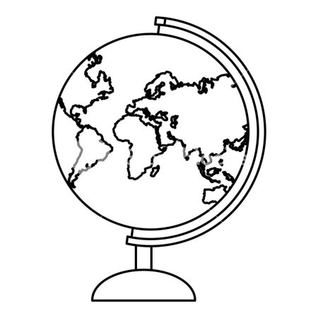 Глобус раскраска в цвете