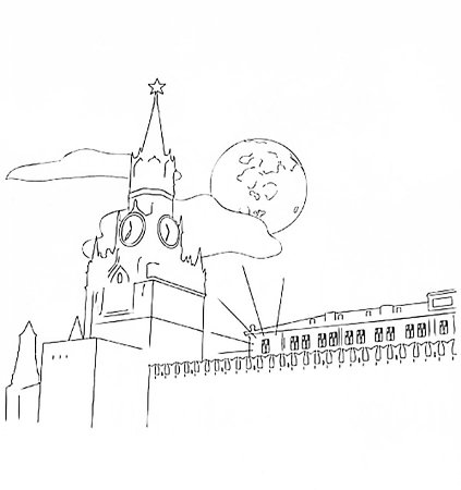Раскраска Москва Кремль для детей