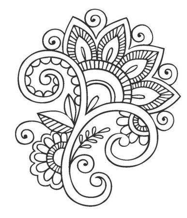 Цветочный узор раскраска для детей