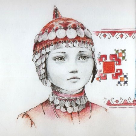 Тухья Чувашский головной убор раскраска