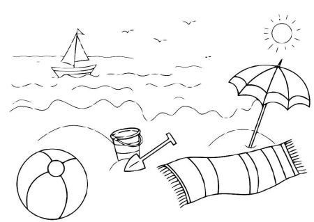 Лето раскраска для детей