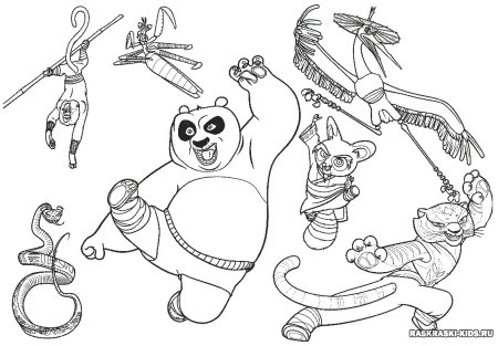 Кунфу Панда 2 раскраска