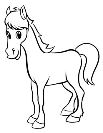 Раскраска лошадь с жеребенком