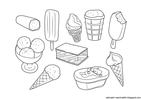Раскраски для девочек еда