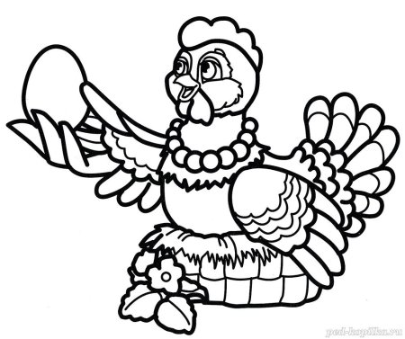 Раскраска по сказке Курочка Ряба для детей 3 лет