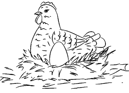 Курочка Ряба раскраска для детей