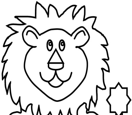 Лев раскраска для малышей