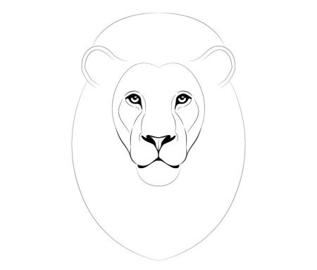 Голова Льва карандашом