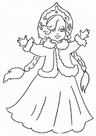 Снегурочка раскраска для детей
