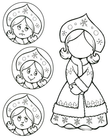 Машенька и медведь Снегурочка раскраска