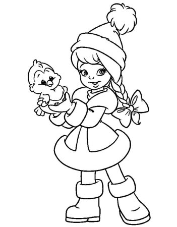 Снегурочка раскраска для детей