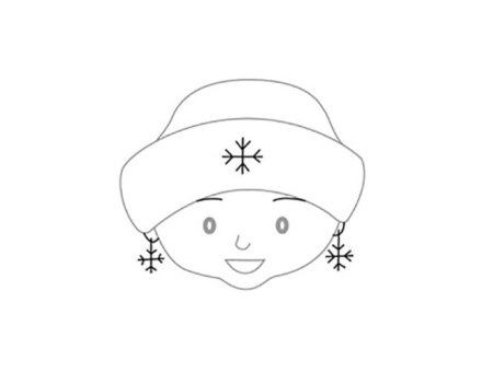 Личико Снегурочки для аппликации