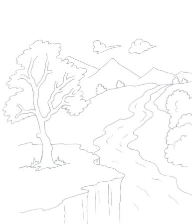 Раскраска речка для детей