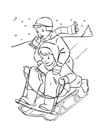 Снежная горка раскраска