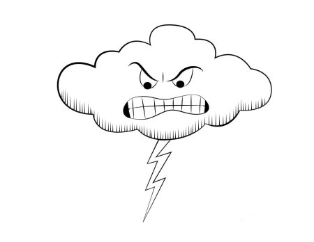 Тучка раскраска для детей