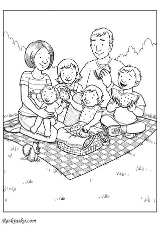 Семья раскраска для детей