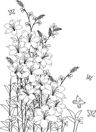 Контуры мелких цветов