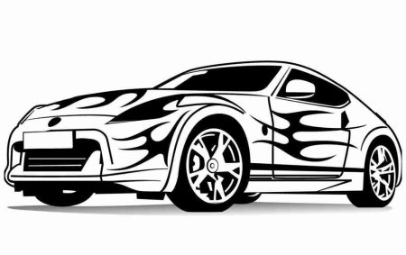 Машина черно белая