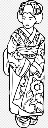 Японский костюм раскраска