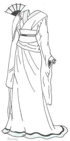 Кимоно раскраска для детей