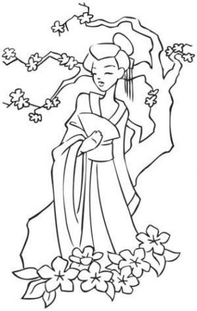 Японское кимоно раскраска