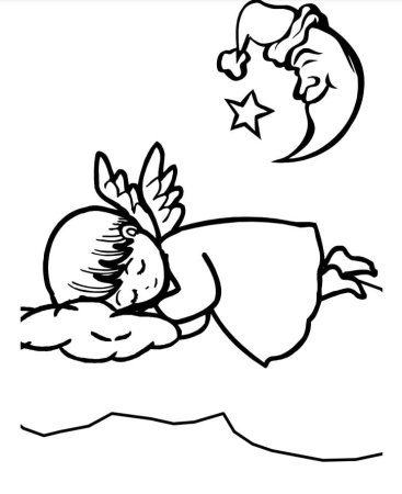 Малыш спит раскраска для детей