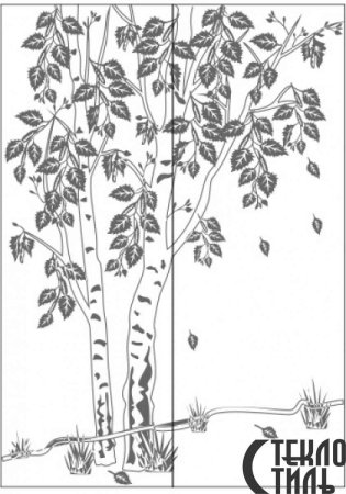 Ствол березы раскраска