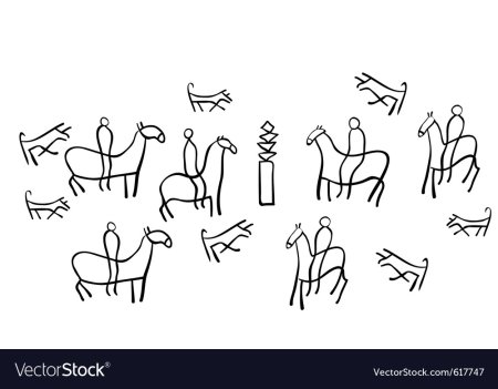 Наскальные рисунки раскраска