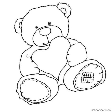 Мишка Тедди раскраска
