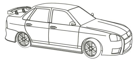 Лада Приора раскраска вид сбоку