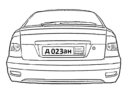 Лада Приора спереди раскраска