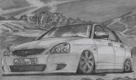 Лада Приора седан рисунок