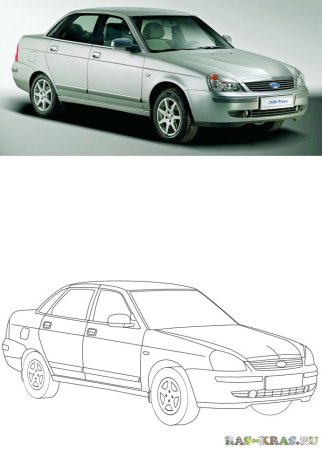 Раскраска ВАЗ 2114 Лада Приора