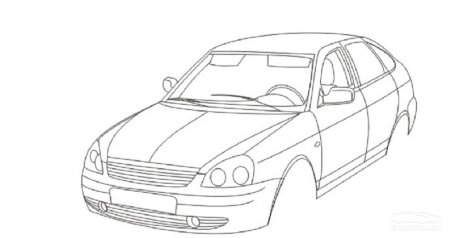 Раскраска Лада Приора хэтчбек