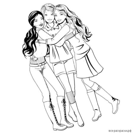 Раскраска две подружки