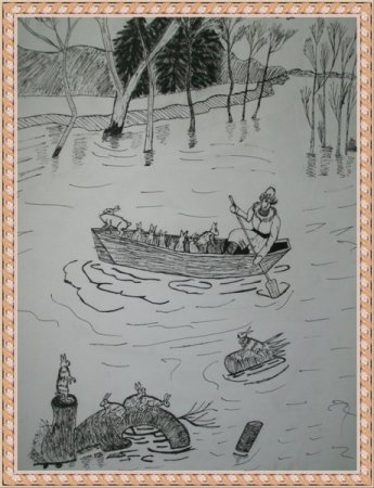 Дедушка Мазай и зайцы раскраска