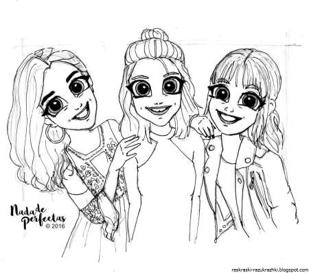 Подружки. Раскраска