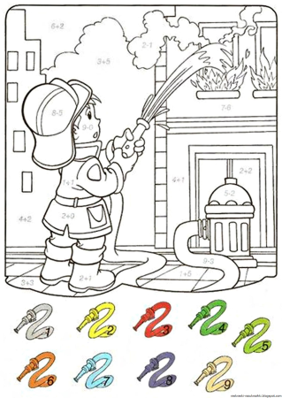 Раскраска пожарный для детей