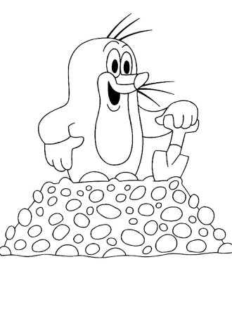 Кротик раскраска для детей