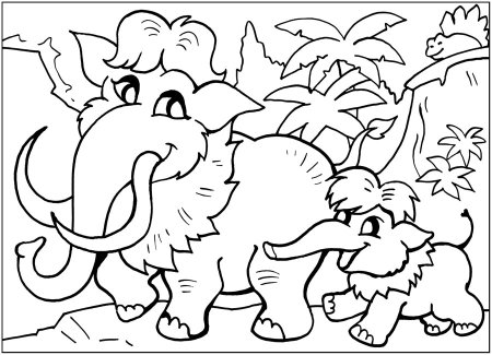 Мамонт раскраска