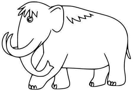 Мамонт раскраска для детей